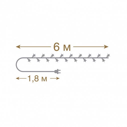 Электрогирлянда Vegas Звезды, 35 LED ламп, 6 м, теплый свет фото