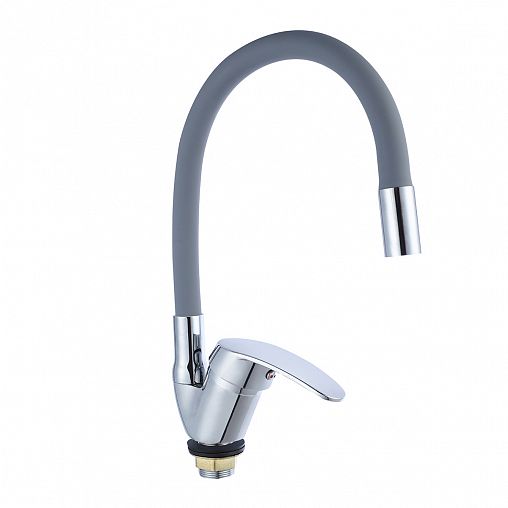 Смеситель для кухни Tsarsberg TSB-731-G05, с гибким изливом, серый/хром фото