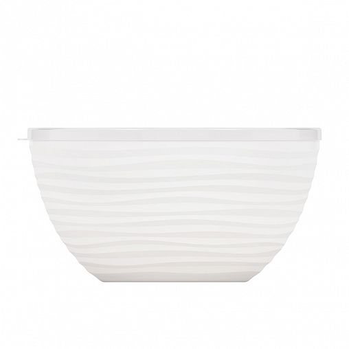 Салатник пластиковый Альтернатива Оазис, с крышкой, 4 л, белый фото