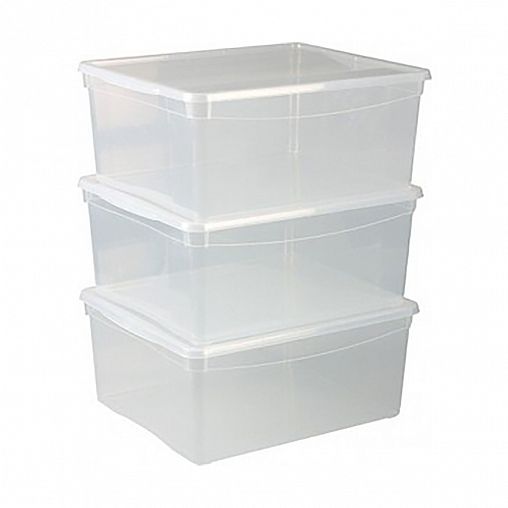 Ящик для хранения Econova, с крышкой, 400 x 335 x 170 мм, набор 3 шт фото