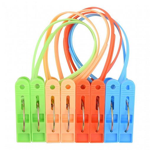 Прищепки пластиковые Мультидом, с петелькой, 8 шт фото