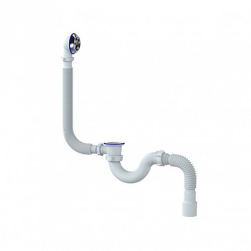 Сифон для ванн Unicorn S32P, с переливом, гофротруба 400 мм фото