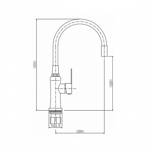 Смеситель для кухни Fashun A54801-8, с гибким изливом, сатин/белый фото