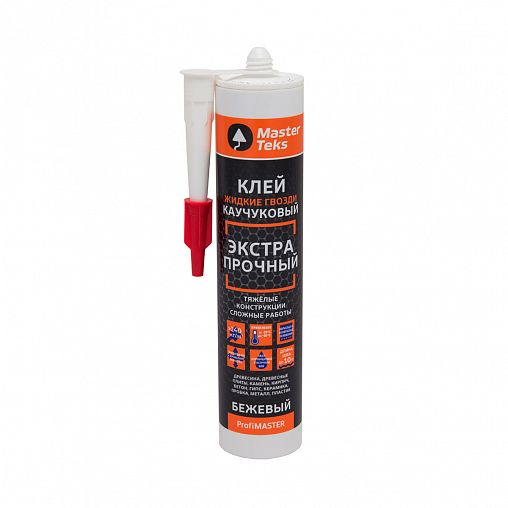 Клей каучуковый экстрапрочный MasterTeks Profimaster, 387 г, бежевый фото