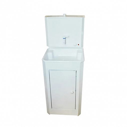 Комплект дачный Вихрь Комфорт (наливной умывальник электрический, 14 л, мойка пластик, тумба), белый фото