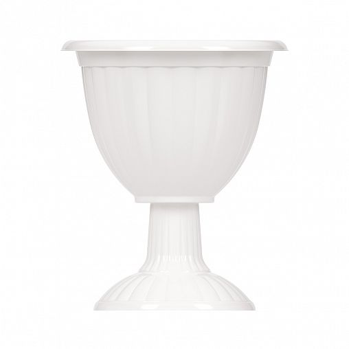 Вазон на высокой ножке Альтернатива Жасмин, 18 л, белый фото
