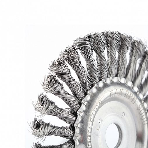 Щетка для УШМ Edge By Patriot, круглая, 180 мм, посадка 22,23 мм, витая проволока фото