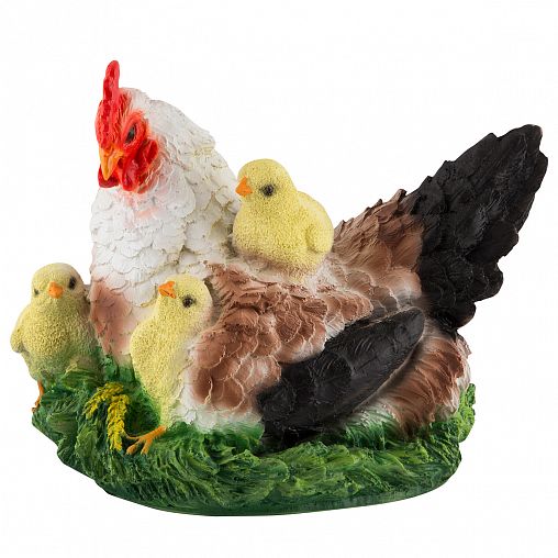 Фигурка садовая Park Курица-наседка с цыплятами, 28 x 19 x 22 см фото