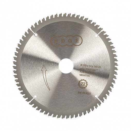 Диск пильный по алюминию Edge By Patriot, отрицательный наклон, 72 T, 210 x 30/20 мм фото