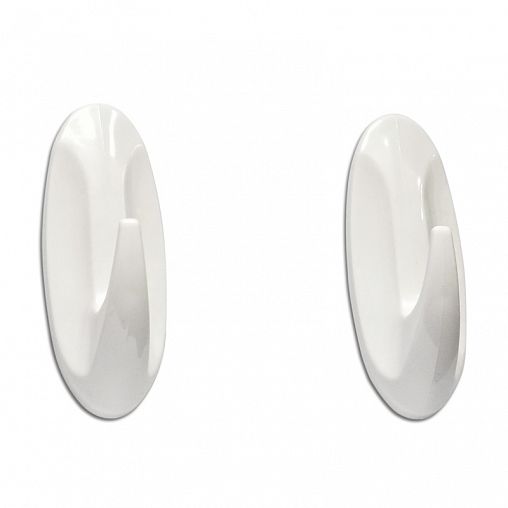 Крючки самоклеящиеся с системой бесследного удаления Unibob, 2 шт, белые фото