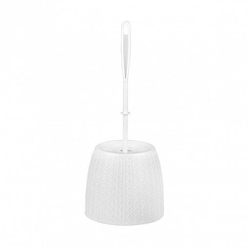 Ершик для унитаза Альтернатива Вязаное плетение, с подставкой, белый фото