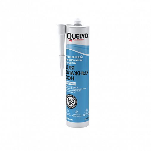 Силиконовый санитарный герметик Quelyd, 300 мл, прозрачный фото