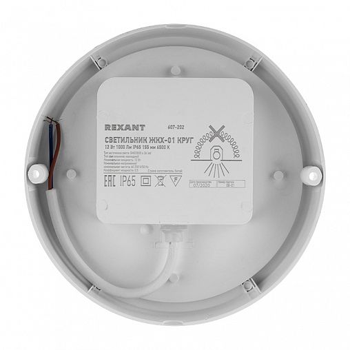 Светильник светодиодный Rexant ЖКХ-01, круглый, 12 Вт, 6500 К, IP65 фото