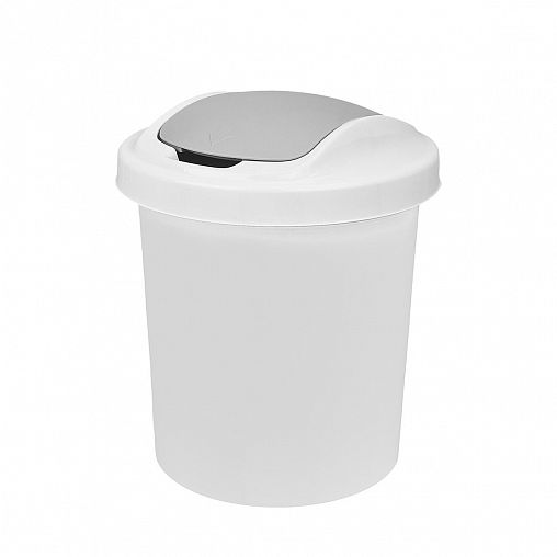 Мусорное ведро Spin&Clean Vogue, с плавающей крышкой, 12 л, белое фото
