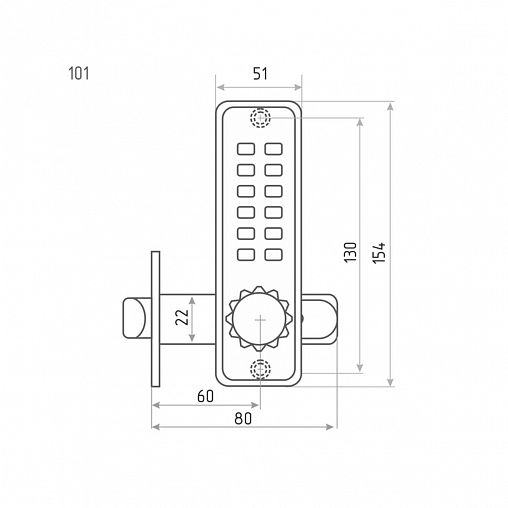 Замок накладной кодовый Нора-М 101, с фиксатором, старая медь фото