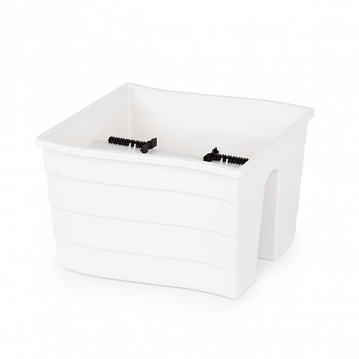 Кашпо Альтернатива Жемчужина, на перила, 29,5 x 28,5 x 20 см, белое фото