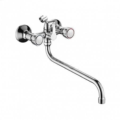 Смеситель для ванны с душем Fashun A2209-2, с длинным изливом, хром фото