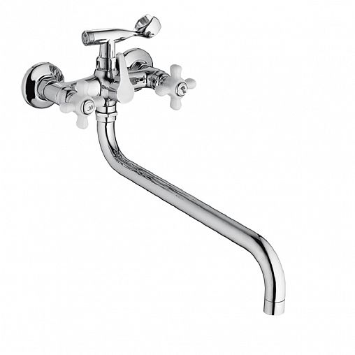 Смеситель для ванны с душем Fashun A2618, с длинным изливом, хром фото