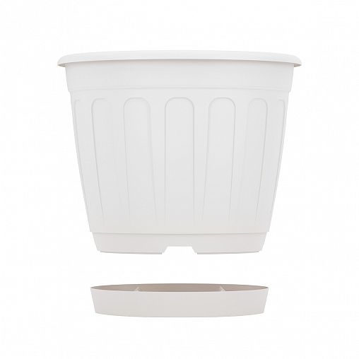 Горшок для цветов Альтернатива Дионис, с поддоном, 3,6 л, белый фото