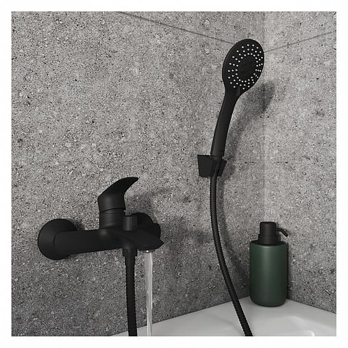 Смеситель для ванны с душем Milardo Rora, черный матовый фото