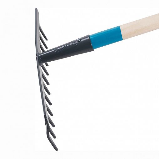 Грабли прямые Plantic by Fiskars Light, с деревянным черенком, 12 зубьев, 1520 мм фото