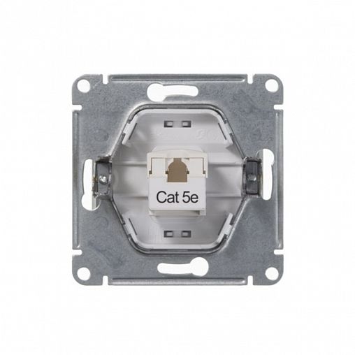 Розетка компьютерная встраиваемая RJ45 Systeme Electric Glossa, категория 5Е, белая фото