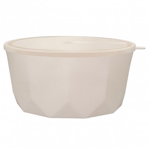 Салатник пластиковый Plast Team Stockholm, с крышкой, 1,7 л, молочный туман фото