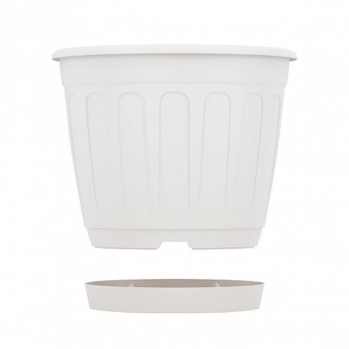 Горшок для цветов Альтернатива Дионис, с поддоном, 2,6 л, белый фото