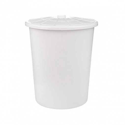 Бак круглый Альтернатива М6925, с крышкой, 100 л, белый фото