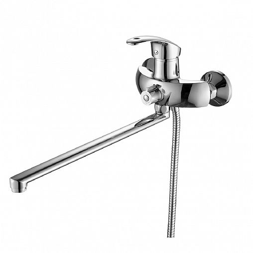 Смеситель для ванны с душем Fashun A2221, с длинным изливом, хром фото