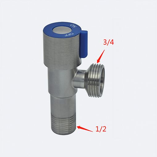 Кран угловой Fashun A54897C-1, наружная-наружная резьба 1/2" x 3/4", сатин фото