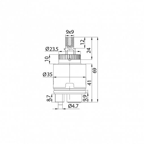 Картридж для смесителя IDDIS 999C35H0SM, с ножками, 35 мм фото