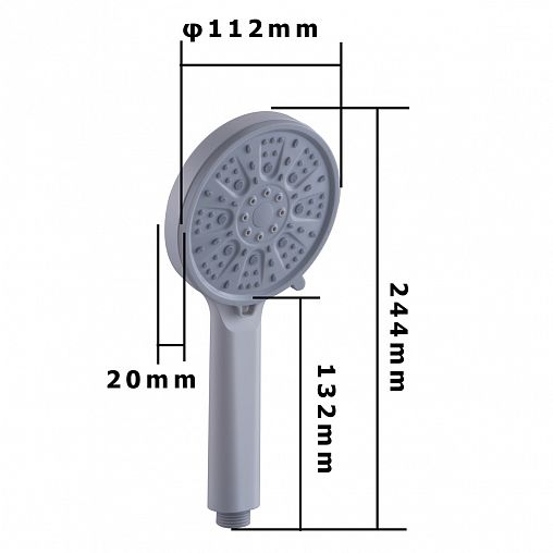 Лейка для душа Fashun A019-8, 3 режима, белая/светло-серая фото