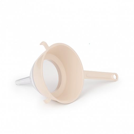 Сито-дуршлаг с воронкой Альтернатива, d 13 cм, бежевое фото