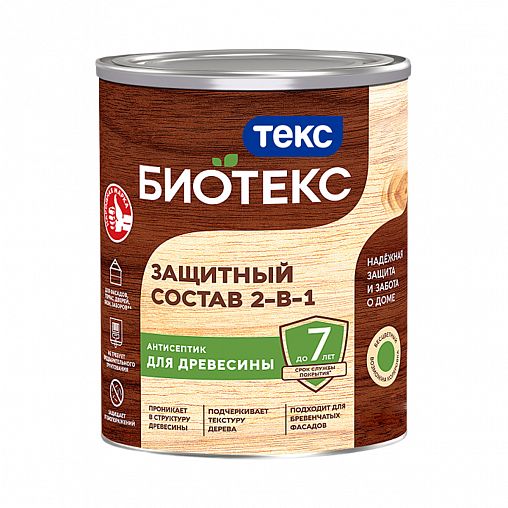 Защитный лессирующий состав для дерева Биотекс (Bioteks) 2-в-1, 2,7 л, мореный дуб фото