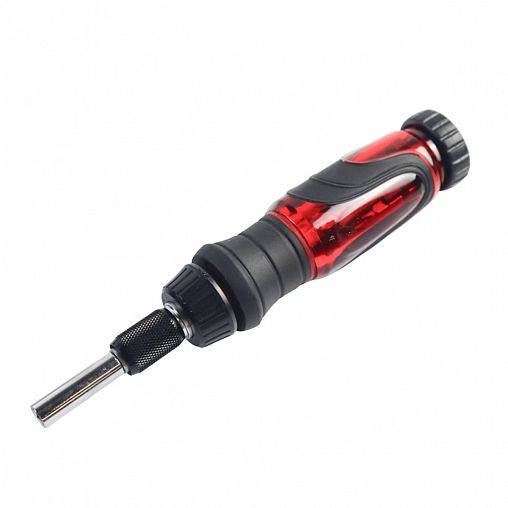 Отвертка реверсивная телескопическая Кедр, с набором бит 12 шт фото