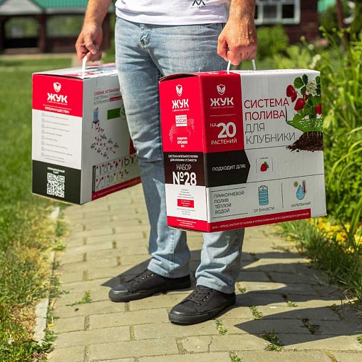 Комплект для капельного полива клубники Жук №28, от емкости, 20 растений фото