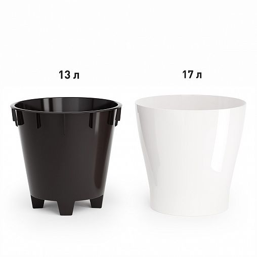 Горшок для цветов Альтернатива Лея, с автополивом, 17 л, белый фото