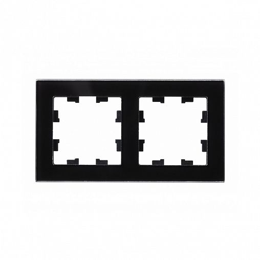 Рамка Systeme (Schneider) Electric Atlasdesign Nature, 2-поста, стекло, черный фото