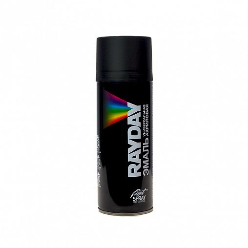 Краска аэрозольная акриловая Rayday RD-078, матовая, 520 мл, RAL 9005, черная фото