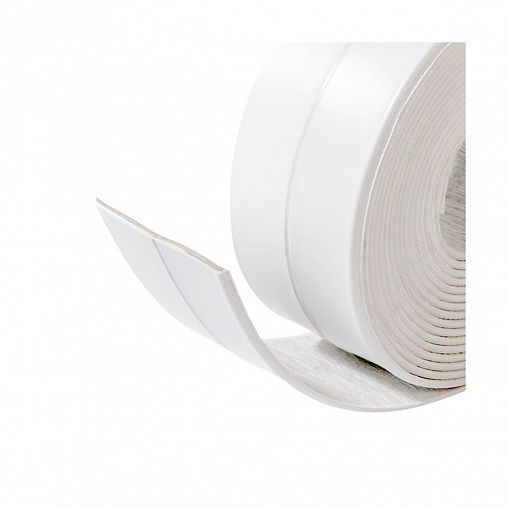 Самоклеящаяся бордюрная лента для ванн Аккурат, 38 мм x 3,35 м, белая фото