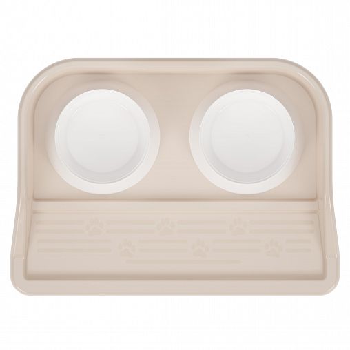 Миска для животных Альтернатива, на подставке, 0,3 л, 2 шт, бежевая фото