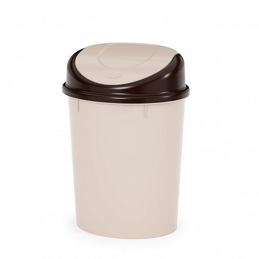 Контейнер для мусора Альтернатива, с плавающей крышкой, 8 л, бежевый фото