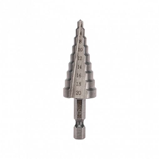 Сверло по металлу ступенчатое Kranz, 4 - 20 мм, шестигранный хвостовик, 76 мм фото