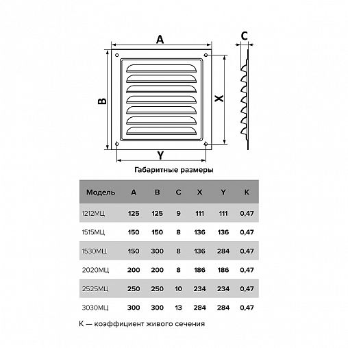 Решетка вентиляционная Era 2525МЦ, оцинкованная сталь, 250 x 250 мм фото