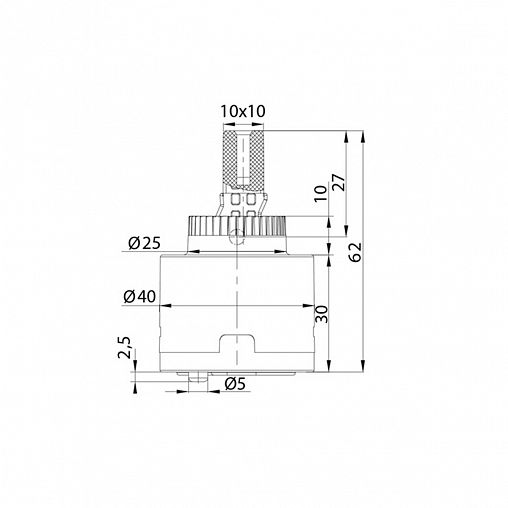 Картридж для смесителя IDDIS 999C40D0SM, без ножек, 40 мм фото