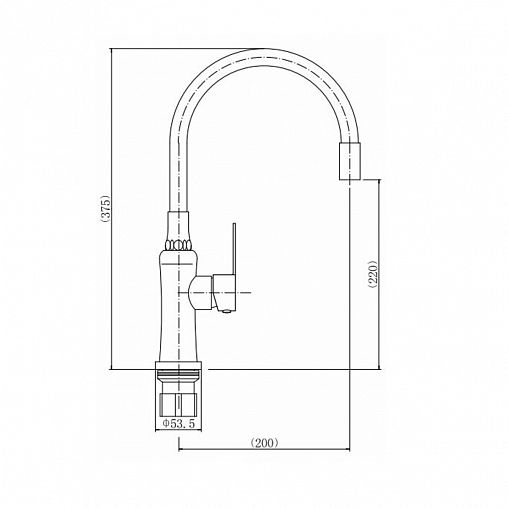 Смеситель для кухни Fashun A54801-7, с гибким изливом, сатин/черный фото