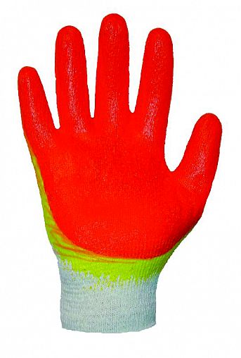 Перчатки х/б двухслойные с латексом, размер 9, белые фото