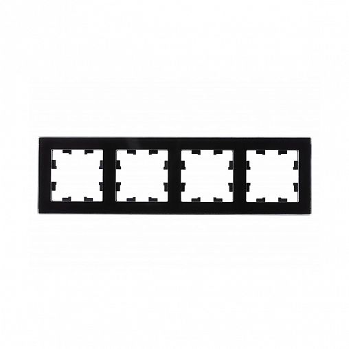 Рамка Systeme (Schneider) Electric Atlasdesign Nature, 4-поста, стекло, черный фото