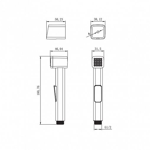 Комплект для гигиенического душа Lemark LM8089С (держатель, лейка, шланг), хром фото